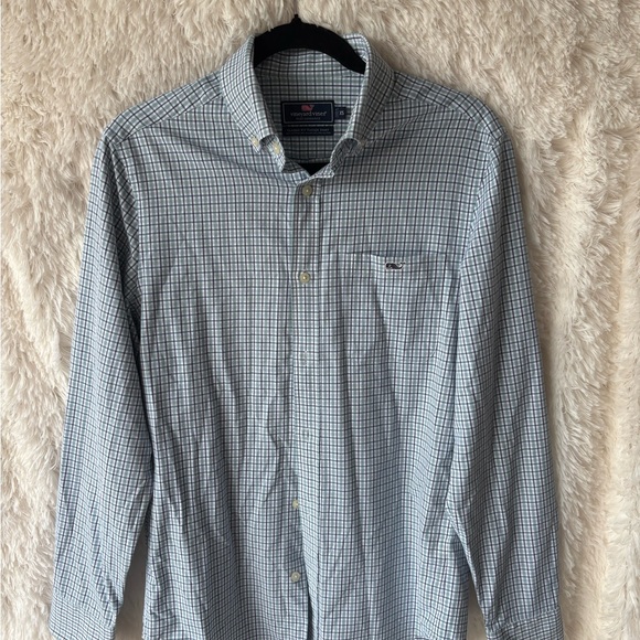 Vineyard Vines Blue Casual Button Down Shirt - Picture 1 of 6